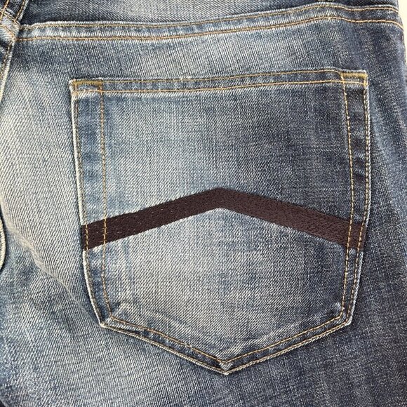 Armani Exchange A/X Jeans 33x26 Blue Denim Straight Fit EUC Distressed - Picture 6 of 10
